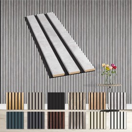 HEXIM Acoustic Panels Sample Piece - Flexible Slat Wall, Wood MDF Wall Panels, Slat Cladding, Wall Cladding, Interior Decoration, Soundproofing (Chicago Concrete - AP10 / APH10 Sample Piece)