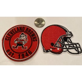Cleveland Browns (2)-CLEVELAND BROWNS vintage Style CLASSIC embroidered iron on patches 3.5"x 3"