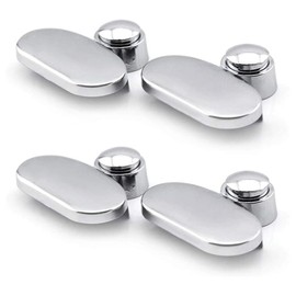 Heuskay 4 Pcs Mirror Clips,Zinc Alloy Mirror Floating Glass Clip,Glass Clamp Bathroom Mirror Clips,Glass Clip Shelf Support Brackets Holder,Mirror and Glass Hanging Kit Wall, 37mm, Silver