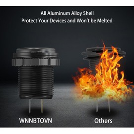 12V USB C Outlet, Aluminum Alloy Dual Quick Charge 3.0 Port Adapter,Waterproof Fast Charging Socket with Voltmeter and Switch,for Marine Motorcycle Truck Golf Cart RV