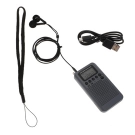 Vaguelly Portable Am Fm Band Radio External Speaker Emergency Radio Pocket LCD Display