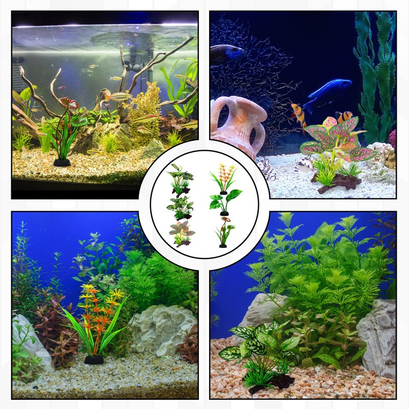 DNTHYRIN 6Pcs Reptile Plants Set, Artificial Vivarium Decoration for Terrariums,