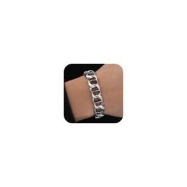 FLHEART Men's Bracelet Silver Stainless Steel Men's Bracelet – 20 cm/21 cm/24 cm Length Link Bracelet Silver Bracelet for Men Bracelets for Dad Husband Son Men's Bracelets Men Jewellery Gifts,