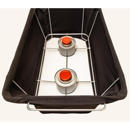 2 Pack Chafer Wind Guard | Decorative Chafing Dish Wind Guard | Flame Retardant Spandex Chafer Stand Cover for Indoor & Outdoor Buffet, Catering, Party, Weddings, Events | Washable Reusable | Black