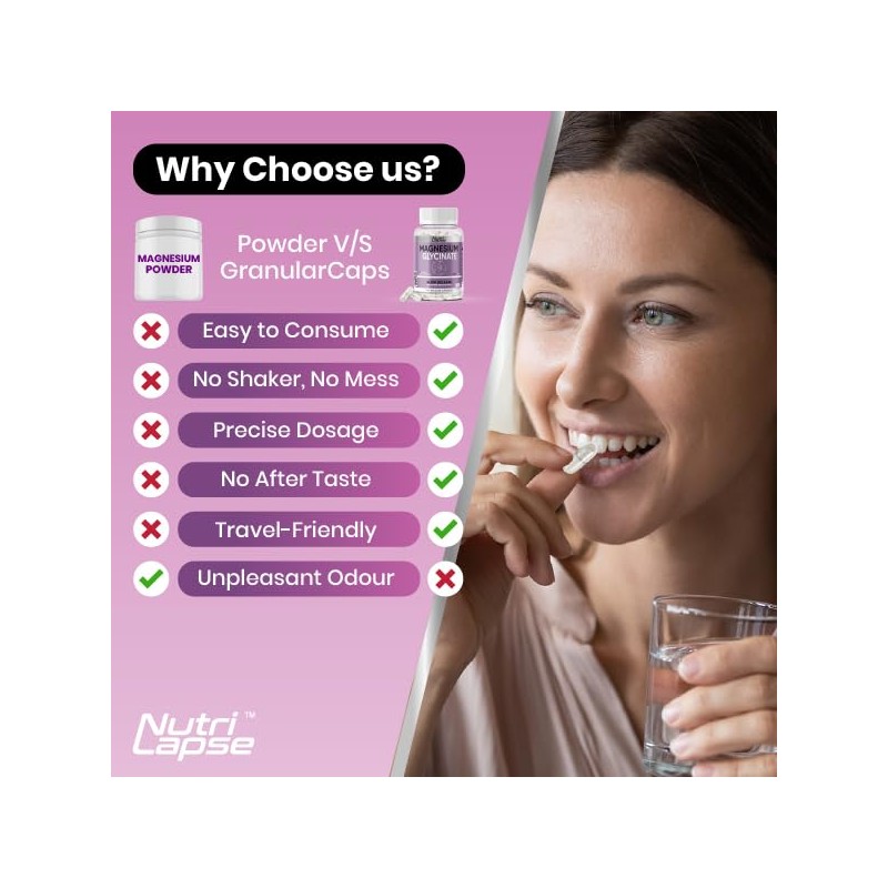 Nutrilapse™ Magnesium Glycinate (Bisglycinate) with Vitamin B6, High Bioavailability Granular