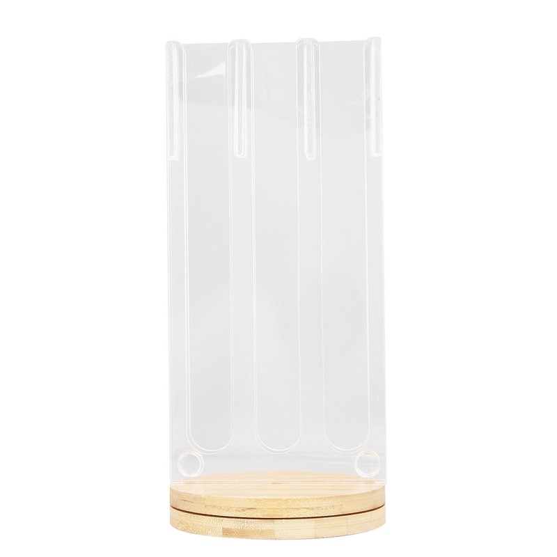 Coffee Capsule Holder Acrylic Bamboo Wood 48 Holes Rotatable Pod