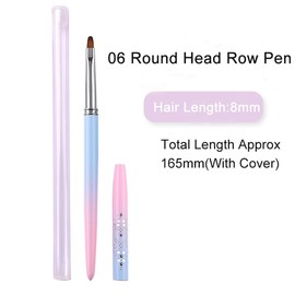 Acrylic Nail Brush for Acrylic Application,Oval Nail Art Painting Brush for Acrylic Powder Nail Carved Extend Nails,Professional Nail Art Brush Manicure for Women#06