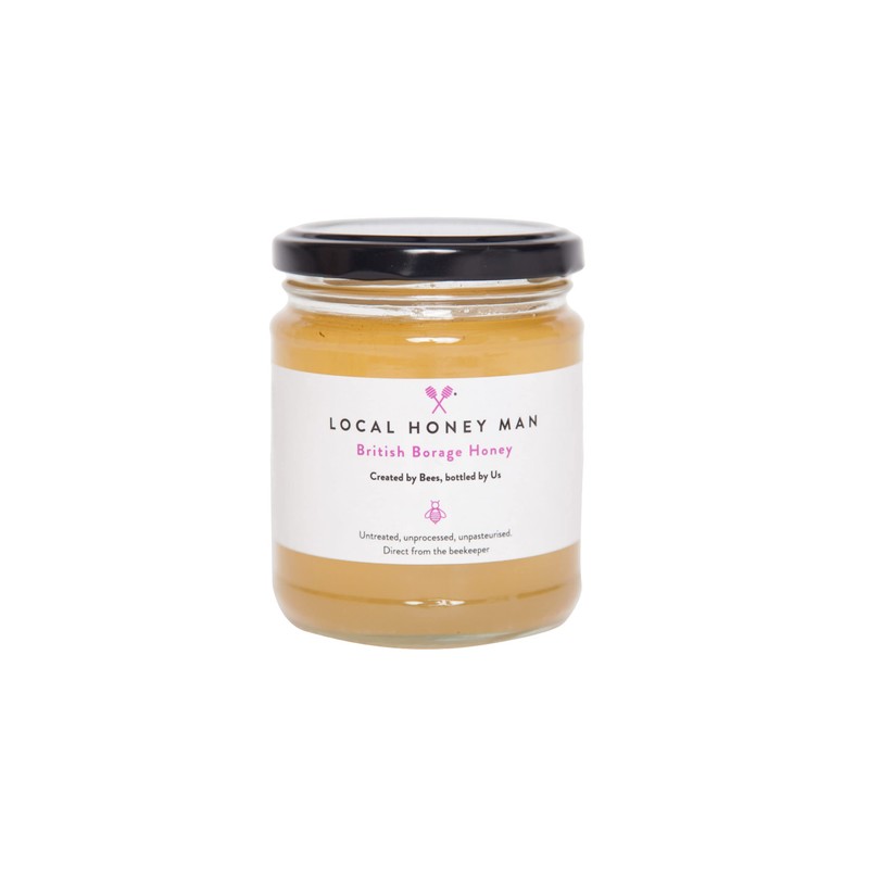Local Honey Man British/Local Unpasteurised British Borage Honey, 340g