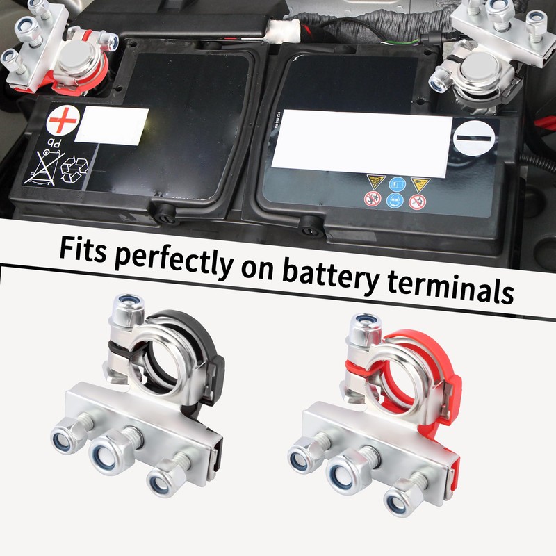 2PCS Battery Terminal Connectors,Heavy Duty Battery Terminals Positive and Negative
