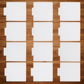 NICENEEDED 12 PCS Plastic Sashiko Stencil, 6.5" x 6.3" Geometric White Sashiko Pattern Template Drawing Line Quilting Stencil Embroidery Pattern Stabilizers for Sewing Hand Quilting and Embroidery