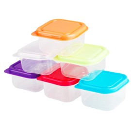 Thyonta 6 PCS Small Food Storage Containers - 5.5 * 5.5 * 3.5cm Small Fruit Crisper Boxes with Lids for Adult, Kids, Child, Baby, Pets, etc.