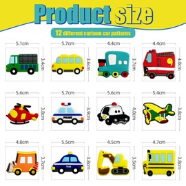 Tadpolez Pack of 12 Children's Fridge Magnets, Car, Vehicle Fridge Magnets, Car Fridge Magnets for Fridge Baby Educational Toy (Car)