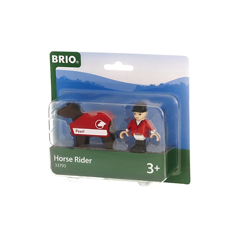 BRIO 33793 - Pferd mit Reiter, Bauernhof Tiere
