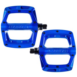 Dmr V8 V2 MTB Pedals - Blue/Flat Mountain Biking Bike Bicycle Cycling Cycle Riding Ride Wide Platform Sticky Grip Pin Downhill Freeride Trail Dirt Jump Pedal Lightweight Accessories