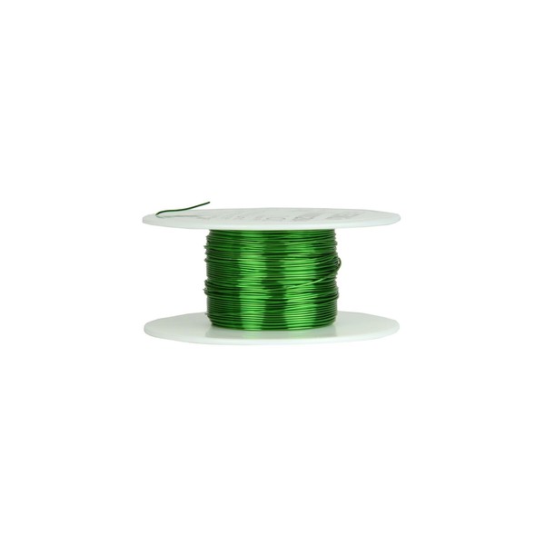 TEMCo 24 AWG Copper Magnet Wire - 2 oz 99 ft 155°C Magnetic Coil Green