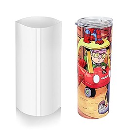 MAIKESUB 6x11 Inch 50 Pcs Sublimation Shrink Wrap Sleeves White Bags Sublimation Shrink Wrap for 30 oz Straight Cup Sublimation Shrink Film Heat Transfer Shrink Wrap (6x11)