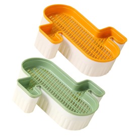 Gatuida 2pcs Hydroponic Cat Grass Box Soilless Planting Pot for Cats Durable Nursery Planter for Indoor Outdoor Use Orange Green