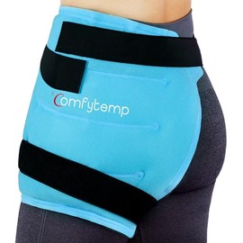 Comfytemp Hip Ice Pack Wrap for Sciatica Discomfort, Reusable Thigh Cooling Pack, Hot and Cold Gel Ice Pack for Comfort, Hip Surgery Recovery, Muscle Strain (S)