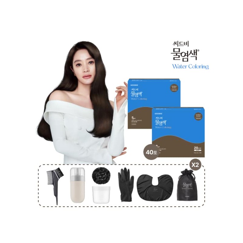 Seedbee 씨드비 물염색 40회분 매니아 패키지(염색제 40포+염색키트) 컬러 4가지 Seedbee
