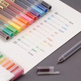 Premium Colorful Pens For Journaling Note Taking Cute Colored Pens Fine Point 0.38mm Needle Tip,Minimalist Japanese Style Gel Pens 12 Color