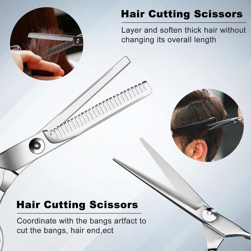 Sirabe 9 PCS Hair Cutting Scissors Thinning Shears Kit, Professional