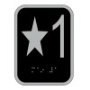 BuildingSigns.com Elevator floor number Star 1 sign - Elevator Jamb