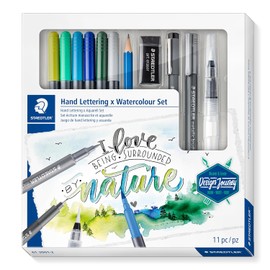 STAEDTLER 61 3001-2 - Juego de letras manuales y acuarelas de diseño de viaje (11 unidades)