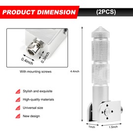 NYTKL 2 PCS Motorcycle Foldable Foot Pegs, 90 Degree Fixed CNC Aluminum Folding Passenger Footrest Pedal, Anti-Skid Folded Rear Footpeg Supports for Electric Motor Bicycle ATV (Silver)