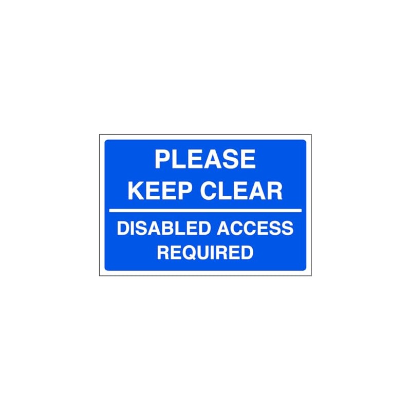Please keep clear disabled access required - parking sign -