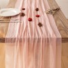 Keketo Pink Table Runner Cheese Cloth Rustic Gauze Cheesecloth Table