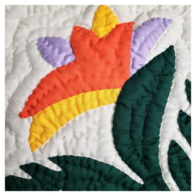 Hawaiian quilt Cushion Cover ba-doobuparadaisusutoretia, gokurakutyouka Pattern 48x48 cm