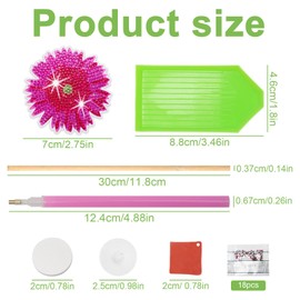 Juyibaao 8 Piece Diamond Painting Flower Sets, Diamond Painting Gift Children Adults Garden Decoration for Outdoor and Indoor Balcony Decoration, Crafts