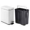 PEDAL BIN BATHROOM 5L SLIM RECTANGULAR REMOVABLE BUCKET WASTE DUST