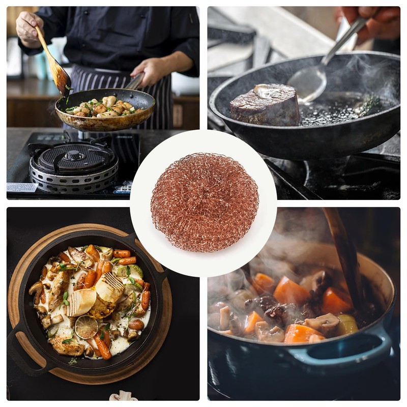 3 Pack Copper Dish Cloths Copper Cleaning Pads Eco Friendly