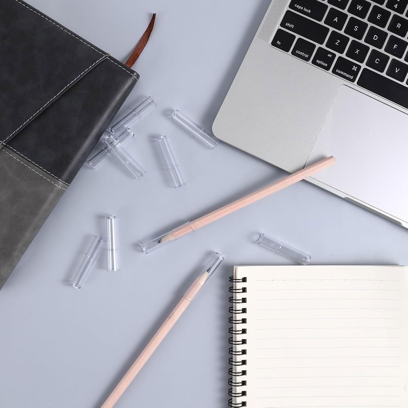 XuJJunB Plastic Pencil Cap Pencil Extender Holder Clear Pen Topper