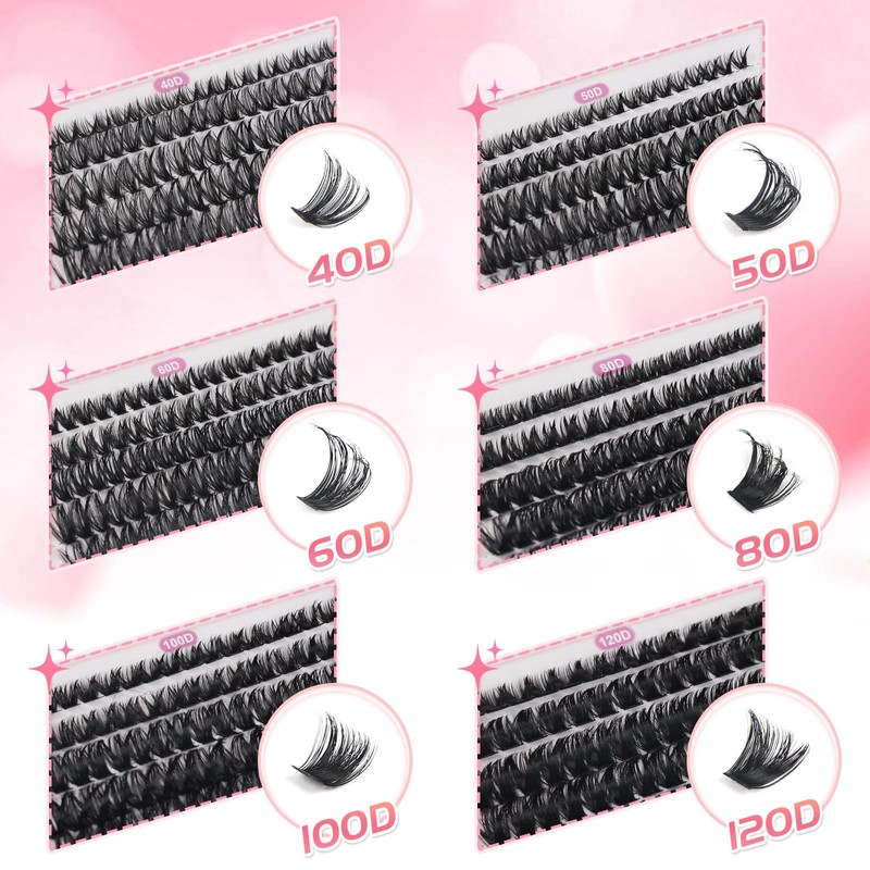 Individual Eyelashes Wispy Cluster Lashes D Curl Natural Lash Clusters