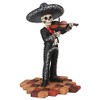 Male Skeleton Skull Black Mariachi Band Violin Statue