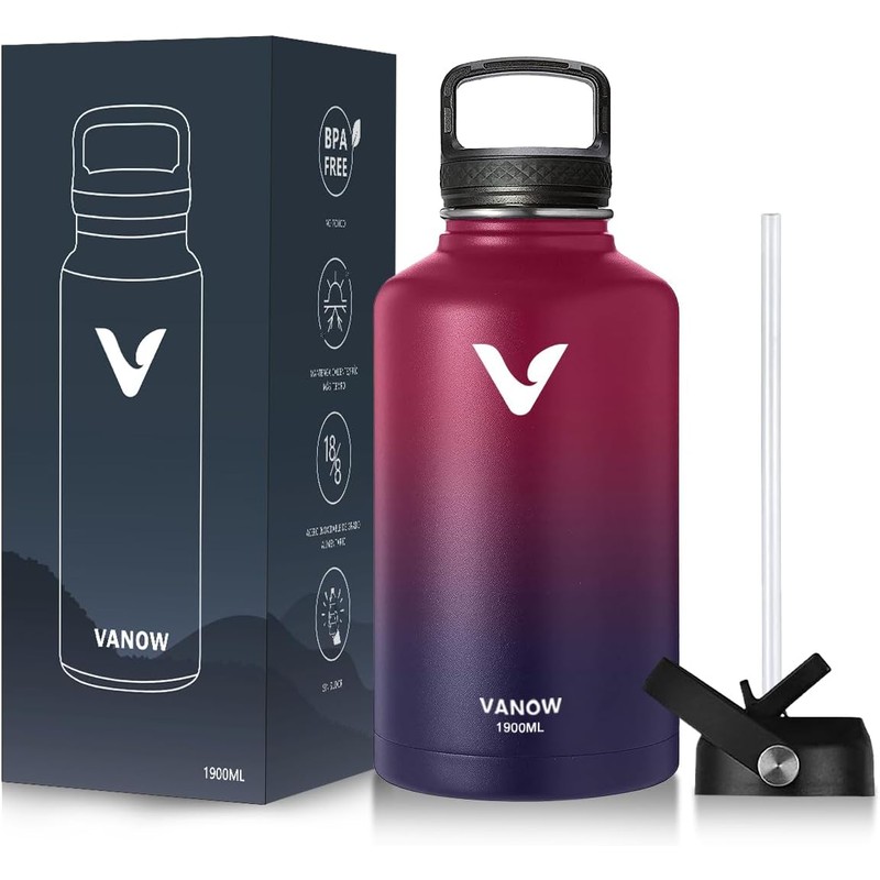 E T EASYTAO Termos para Agua con 2 Tapas, 32OZ