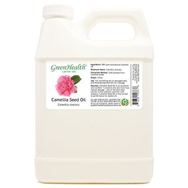 Camellia Seed Oil – 100% Pure Carrier Oil – Cold Pressed, Unrefined – 32 fl oz White Jug – for External Use