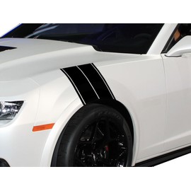 FGD Fender Hash Stripe Graphics Decal Sticker Set Universal Fits Car Truck or SUV (Hm01) 11"x23" (Black)