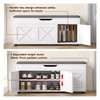 Akxomel Shoe Bench with Lift-Top Storage, 3 Barn Doors Entryway