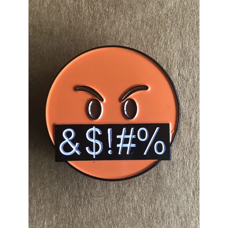 Angry Cussing Face Emoji Lapel Pin!