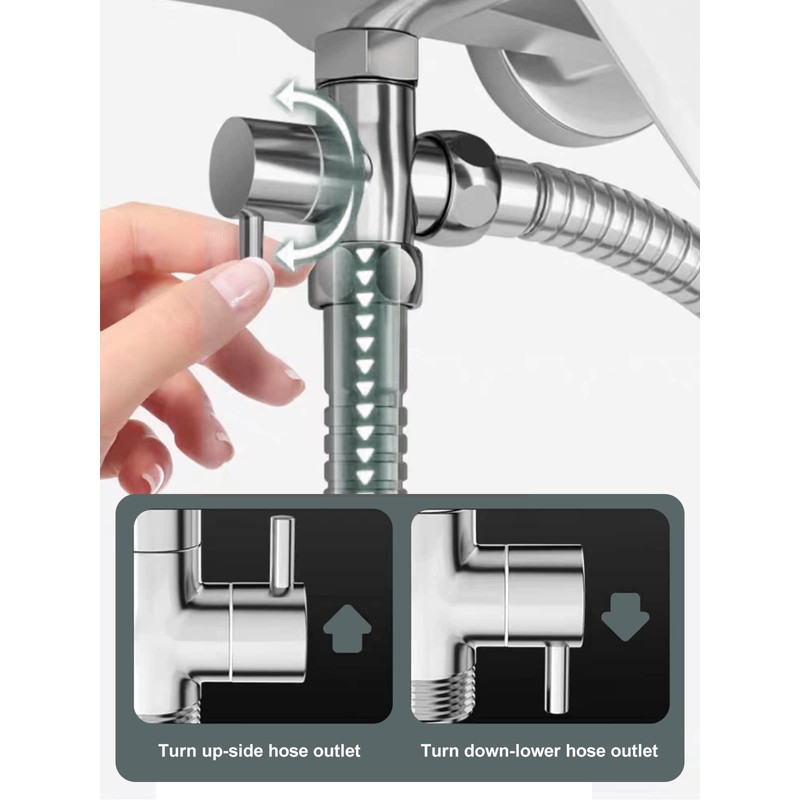 Bidet T Valve Adapter for Bidet with Shut-off Value for