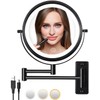 LANSI Wall Mounted Makeup Mirror with Lights, 8" Bathroom Vanity