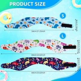 Bubuny Swimming Headband 3 Pcs, Swim Ear Band Protection Cover, Adjustable Elastic Swim Hair Guard for Kids Adults, Ear-Band Swimmer Protection, S L Size