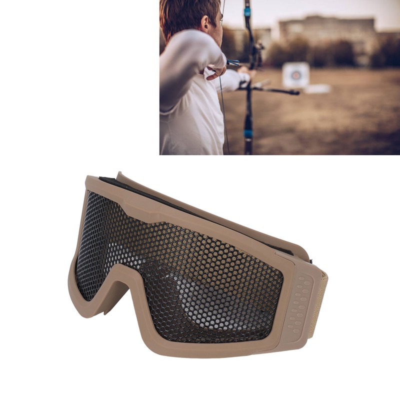 Safety Goggles Breathable Shock Resistant Iron Mesh Patterned Wind Sand