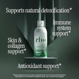 Rho Nutrition Liposomal Glutathione - Ultra High Absorption Liquid Glutathione Supplement - Supports Natural Detoxification, Immune System, Skin Healt