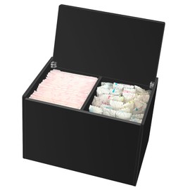 DELIPPLY Tampon Holder for Bathroom, Tampons and Pads Container Box, Women Period Storage Holder, Black