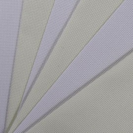 KCS 4/6 piezas de tela de punto de cruz de 12 x 18 pulgadas (30 x 45 cm) de algodón de 18 quilates (6 piezas, blanco y blanco antiguo)
