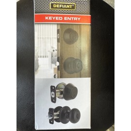 Defiant 🌟 Door & Deadbolt Matte Black Keyed The Same By Defiant Hartford NEW